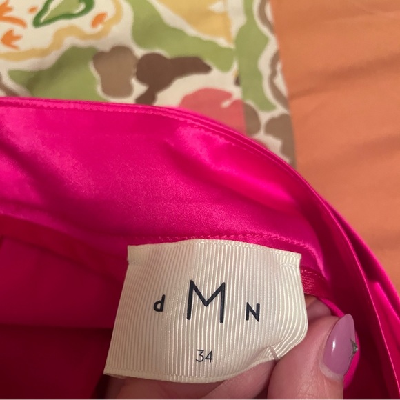 dMn Paris Pink Silk Overall Wide Leg High Rise Pants Size 34 - Picture 5 of 5